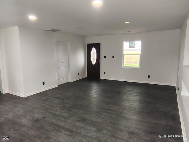 804 S Albany St, Selma, IN 47383 - entryway featuring baseboards, recessed lighting, and dark wood-type flooring