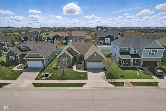 bird's eye view with a residential view