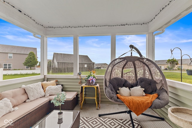 5845 Cresswell Ln, Whitestown, IN 46075 - sunroom / solarium with an outdoor living space and a residential view