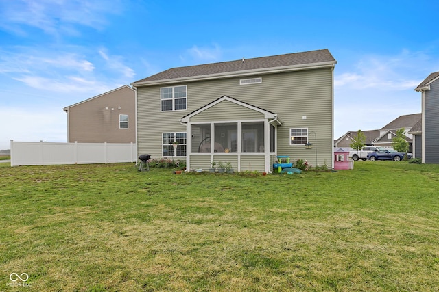 5845 Cresswell Ln, Whitestown, IN 46075 - back of house featuring a sunroom