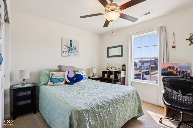 5845 Cresswell Ln, Whitestown, IN 46075 - carpeted bedroom with ceiling fan
