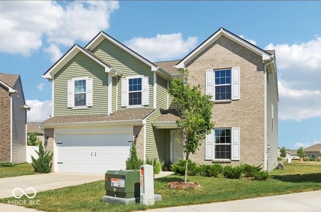 5845 Cresswell Ln, Whitestown, IN 46075 - traditional-style home with concrete driveway, an attached garage, and a front yard