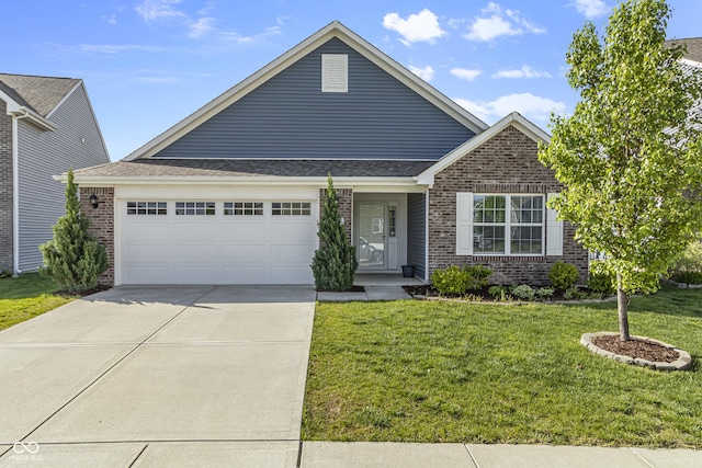 5465 Tanglewood Ln, Whitestown, IN 46075 - view of front facade featuring brick siding, an attached garage, driveway, and a front yard