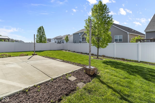 5465 Tanglewood Ln, Whitestown, IN 46075 - view of yard featuring a fenced backyard, a patio area, and a residential view