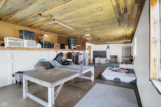 interior space featuring concrete floors