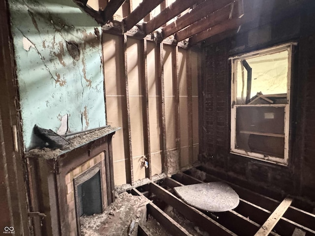 miscellaneous room with a fireplace