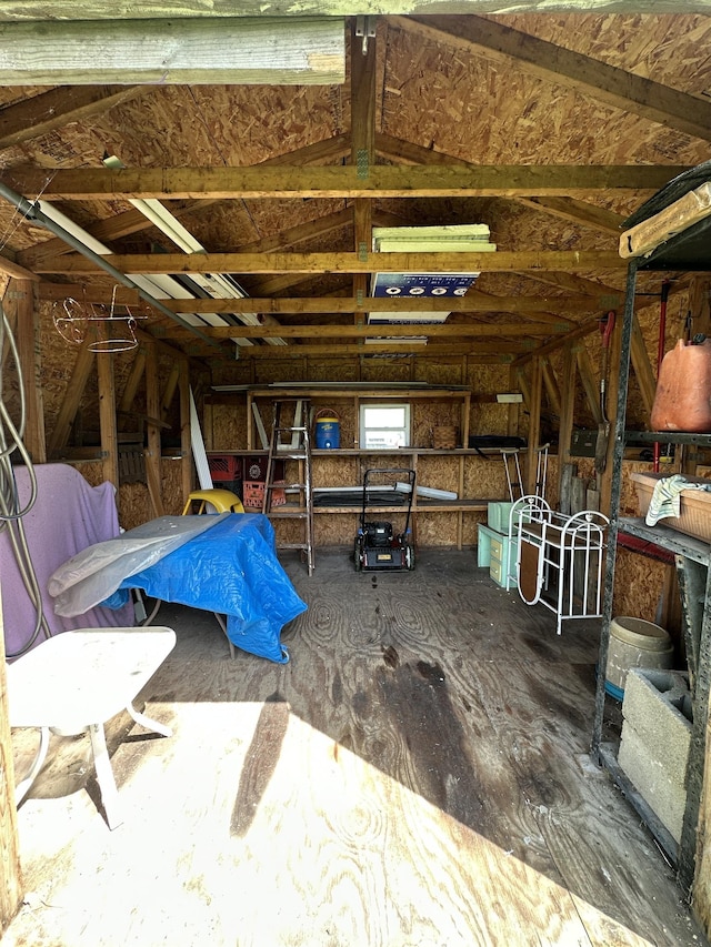 view of unfinished attic