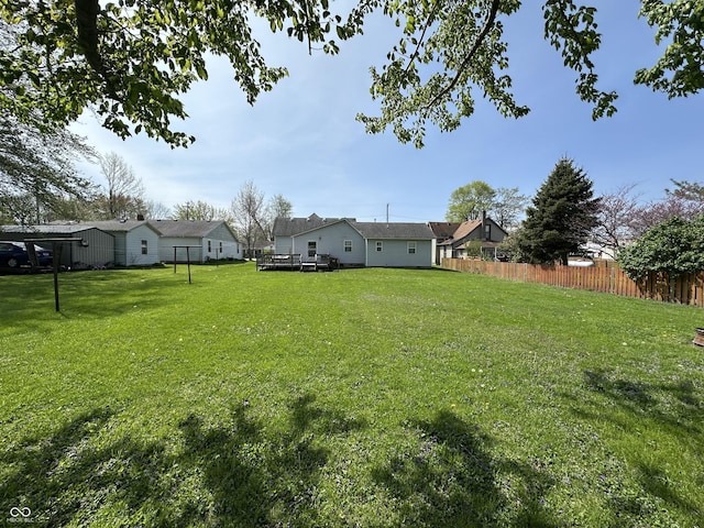 view of yard featuring fence