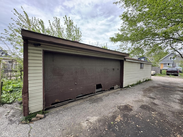 view of garage