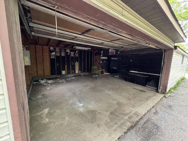 view of garage