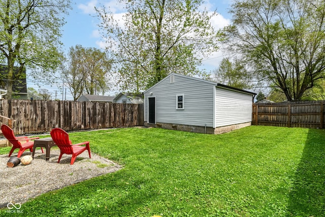 319 S Randolph St, Indianapolis, IN 46201 - view of yard with a fenced backyard and an outbuilding