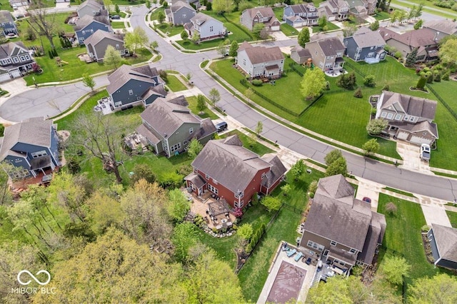 drone / aerial view featuring a residential view