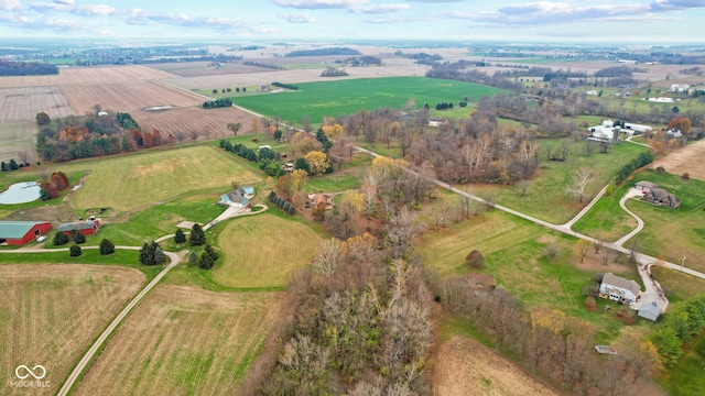 aerial view featuring a rural view