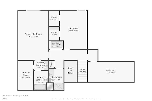 1030 Stratford Hall Unit 17-3, Indianapolis, IN 46260 - room layout