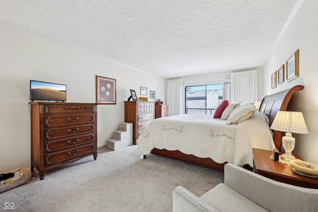 1030 Stratford Hall Unit 17-3, Indianapolis, IN 46260 - bedroom with a textured ceiling and light carpet