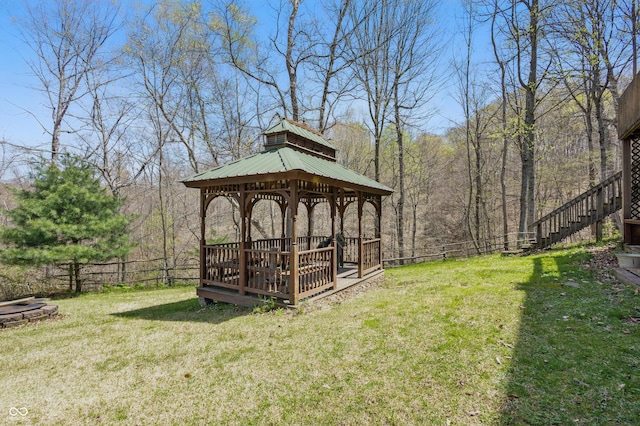 4840 N Templin Rd, Martinsville, IN 46151 - view of yard with a gazebo and a fenced backyard
