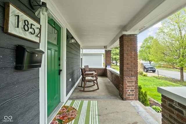 view of patio / terrace featuring covered porch