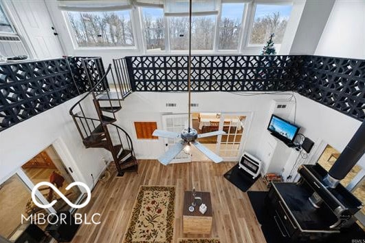 1391 S River Rd, Covington, IN 47932 - interior space with wood finished floors and stairway