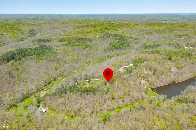 2513 Grandma Barnes Rd, Nashville, IN 47448 - drone / aerial view with a water view and a view of trees