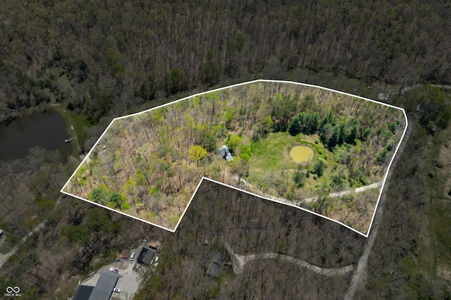 2513 Grandma Barnes Rd, Nashville, IN 47448 - birds eye view of property featuring a view of trees