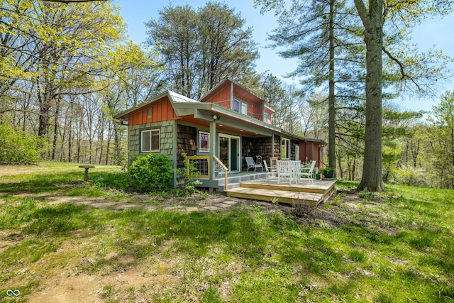 2513 Grandma Barnes Rd, Nashville, IN 47448 - rear view of house with a deck