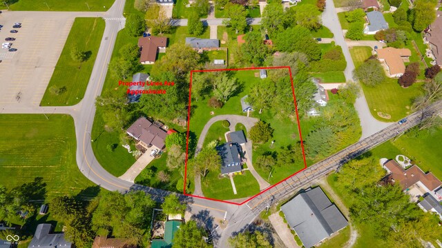 aerial view featuring a residential view