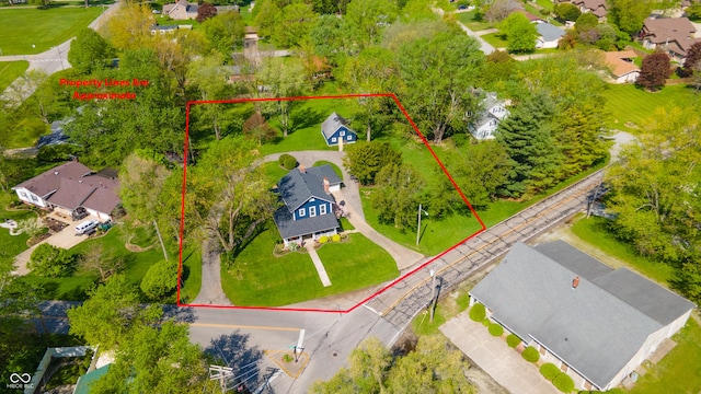 aerial view with a residential view