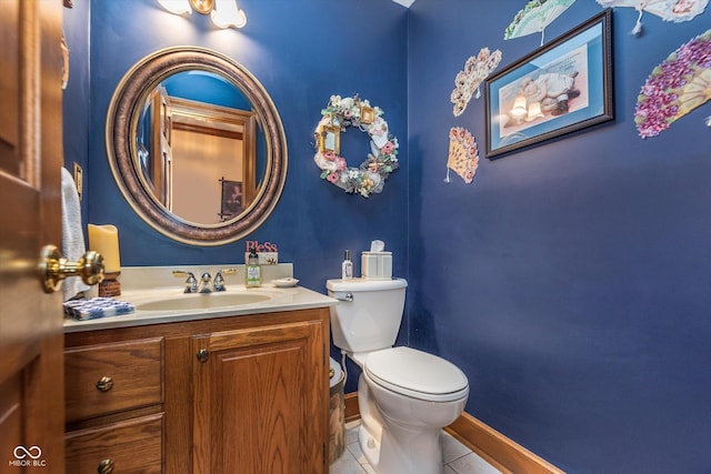 7020 N 375 E, Lebanon, IN 46052 - bathroom with tile patterned flooring, baseboards, toilet, and vanity