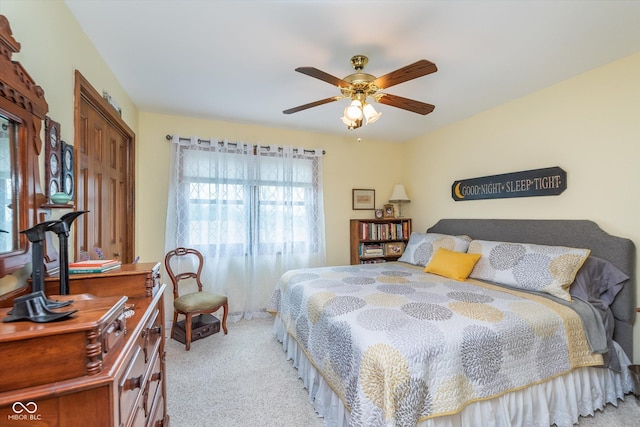 7020 N 375 E, Lebanon, IN 46052 - bedroom featuring light colored carpet and ceiling fan