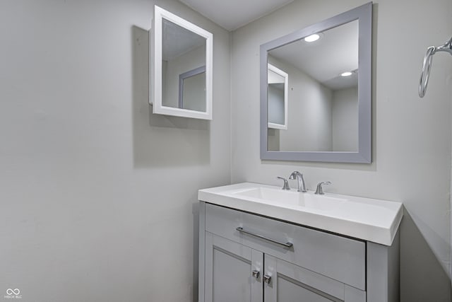 6814 Summer Time Dr, Indianapolis, IN 46226 - bathroom with vanity and recessed lighting