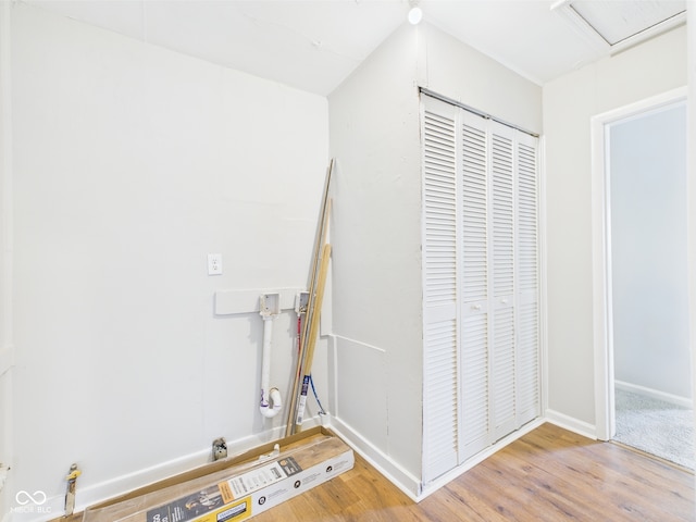 979 Monroe St, Indianapolis, IN 46229 - washroom with baseboards and wood finished floors