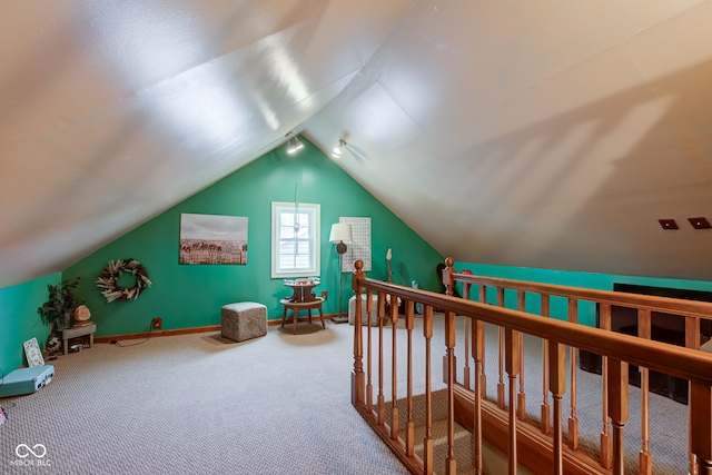 120 W S St, Tipton, IN 46072 - additional living space featuring carpet floors, baseboards, and lofted ceiling