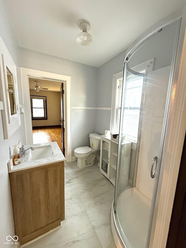 324 E Southern Ave, Indianapolis, IN 46225 - full bath featuring toilet, vanity, and a stall shower