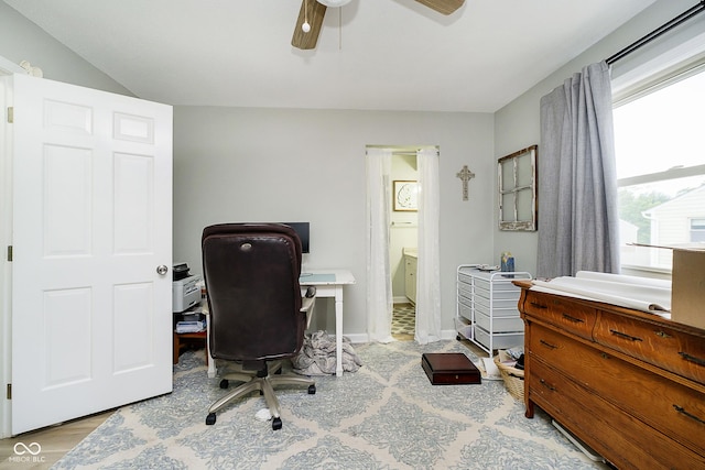162 Carmelaire Dr, Carmel, IN 46032 - office featuring a ceiling fan and baseboards