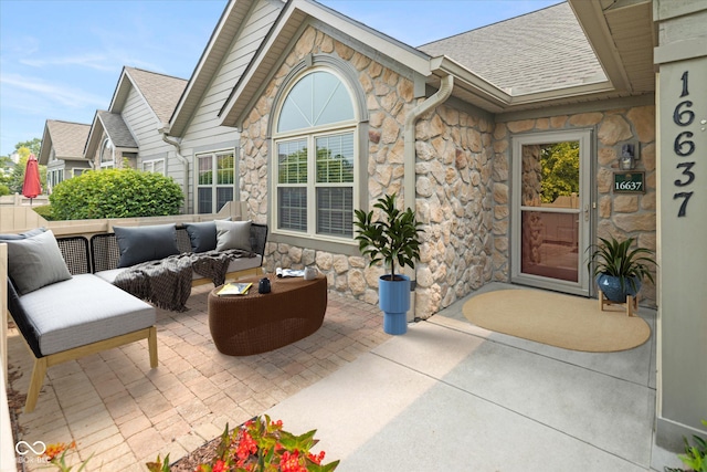 view of patio / terrace featuring an outdoor living space