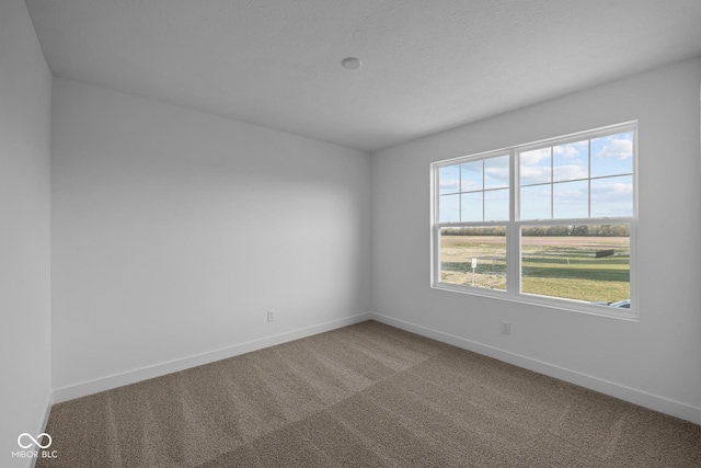 carpeted empty room featuring baseboards