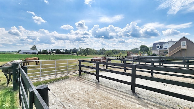 exterior space featuring a rural view