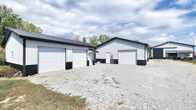 view of detached garage