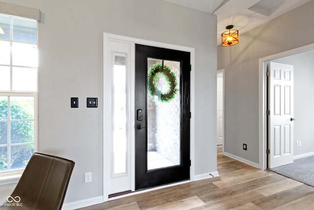 11595 Platt St, Noblesville, IN 46060 - entrance foyer featuring plenty of natural light, wood finished floors, and baseboards