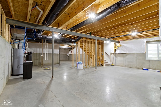 11595 Platt St, Noblesville, IN 46060 - basement featuring stairs and water heater