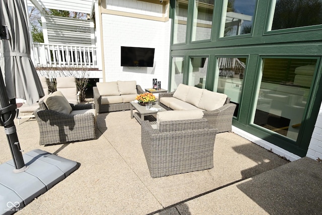 view of patio / terrace featuring an outdoor hangout area