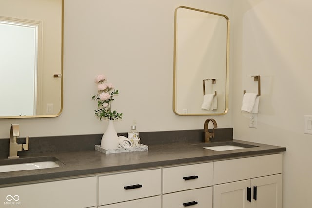 bathroom featuring double vanity and a sink