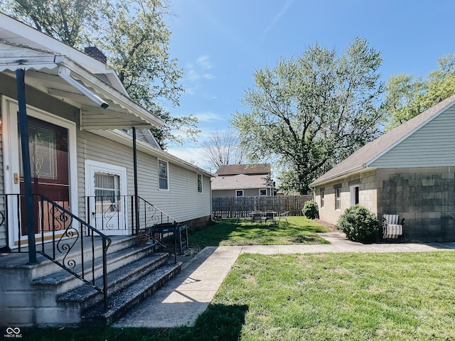 view of yard with fence