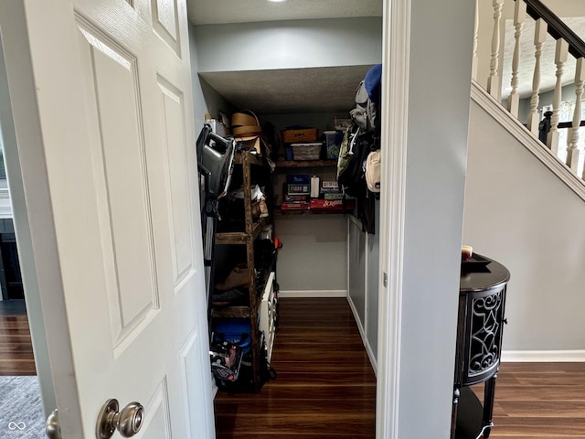 spacious closet featuring wood finished floors