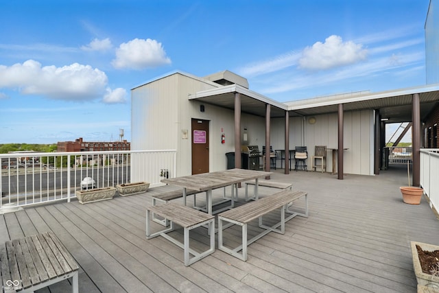 deck with grilling area
