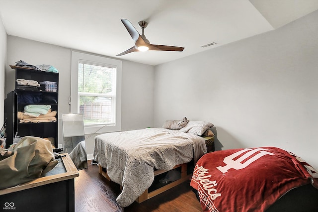1641 Iowa St, Indianapolis, IN 46203 - bedroom featuring wood finished floors and ceiling fan