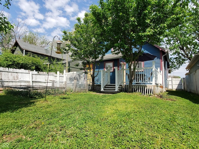 1050 Jefferson Ave, Indianapolis, IN 46201 - view of yard with fence private yard and a wooden deck