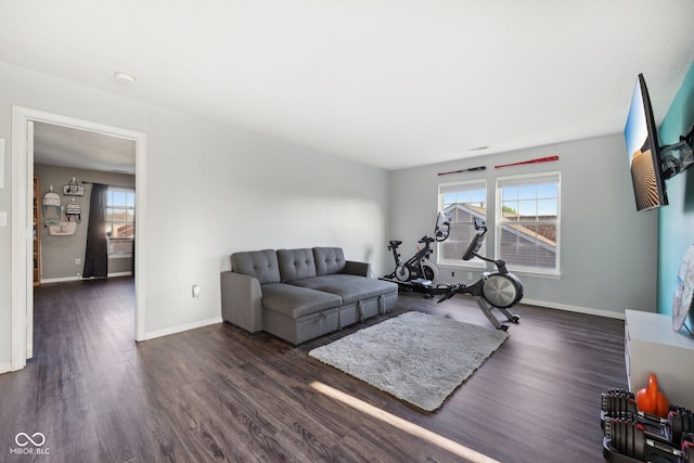 2116 Crimson Ln, Lebanon, IN 46052 - living room featuring baseboards and dark wood finished floors