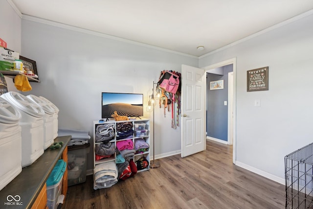 2116 Crimson Ln, Lebanon, IN 46052 - interior space with crown molding, baseboards, and wood finished floors