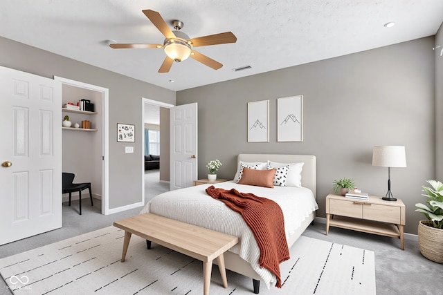 3652 Newberry Rd, Plainfield, IN 46168 - bedroom featuring light carpet, baseboards, and a ceiling fan